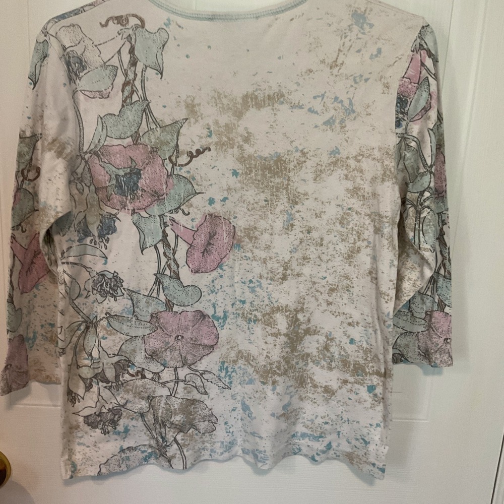 Cactus Bay Apparel Top Womens Small White Excellent Alaska Dragonfly Rhinestone - Picture 2 of 7